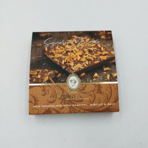 LAURENCE GALERIE DE CHOCOLAT, ΓΑΛΑΚΤΟΣ ΜΕ ΚΑΡΑΜΕΛΑ, ΜΠΙΣΚΟΤΟ & ΑΛΑΤΙ, 100gr