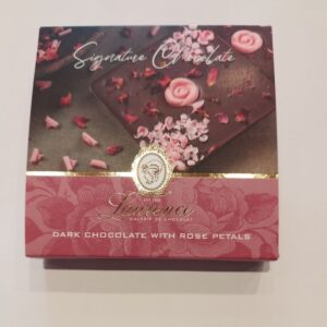 LAURENCE, GALERIE DE CHOCOLAT, ΜΑΥΡΗ ΣΟΚΟΛΑΤΑ ΜΕ ΡΟΔΟΠΕΤΑΛΑ, 100gr